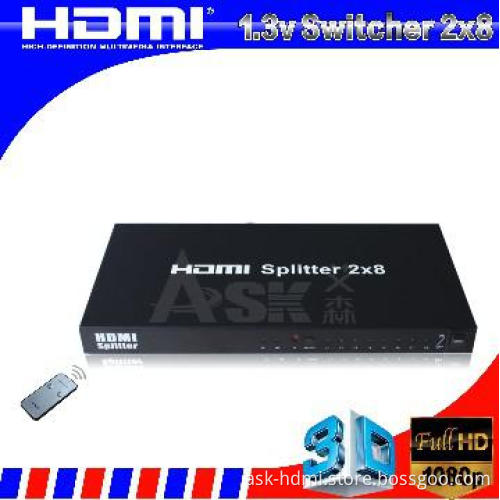 2 in 8 out HDMI Distribution Amplifier